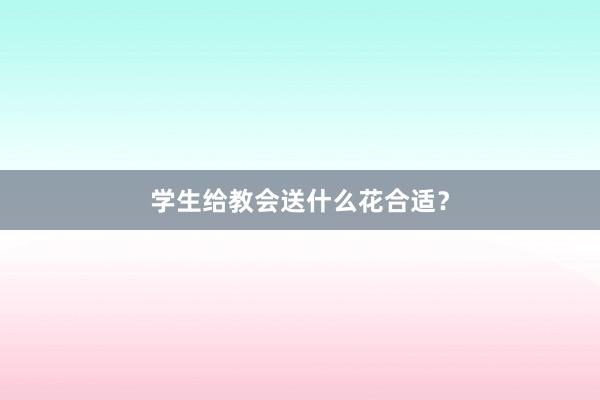 学生给教会送什么花合适？